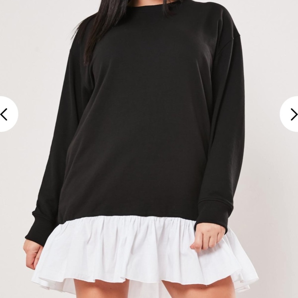 Missguided plus size frill hem sweatshirt dress